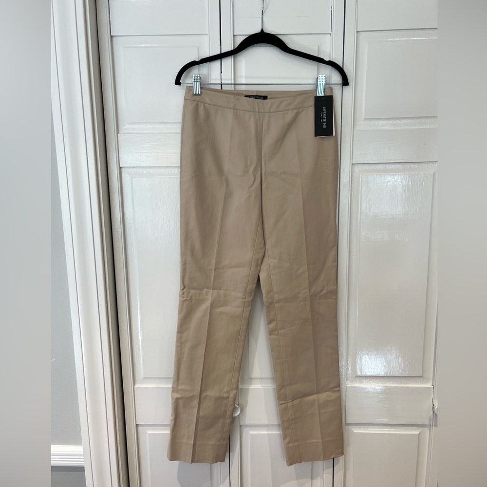 NWT Lafayette 148 Straight Leg Khaki Chinos